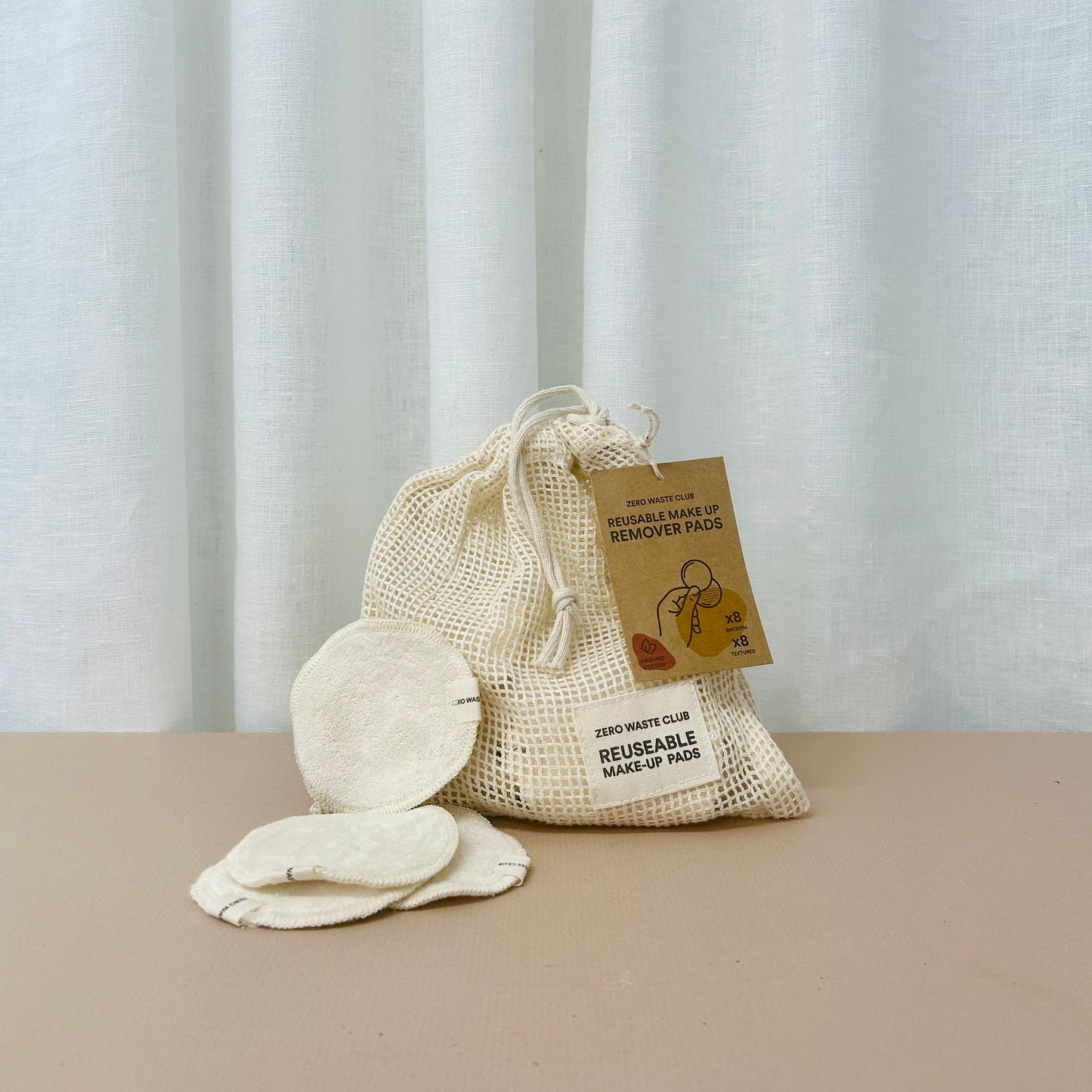 Organic Cotton Make Up Remover Pads & Wash Bag