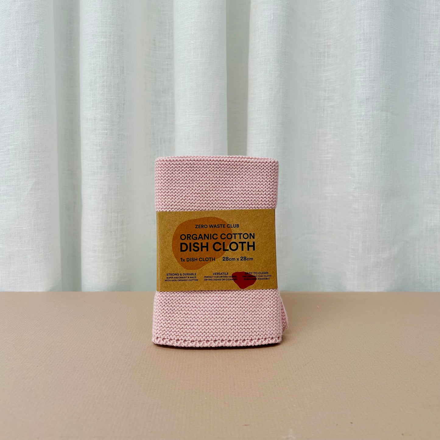 Organic Cotton Dish Cloth - Rose Pink