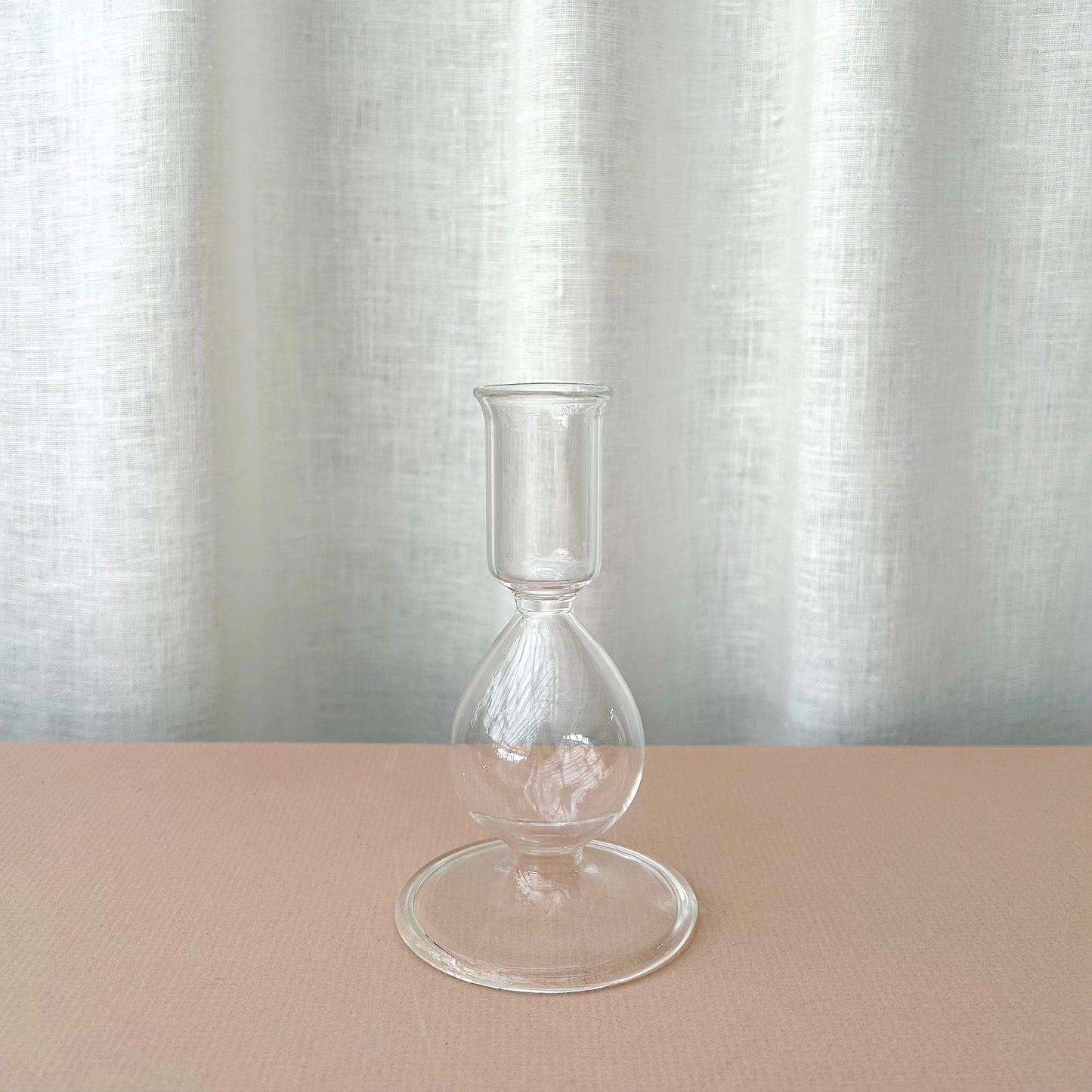 Ingrid Clear Handblown Glass Candlestick