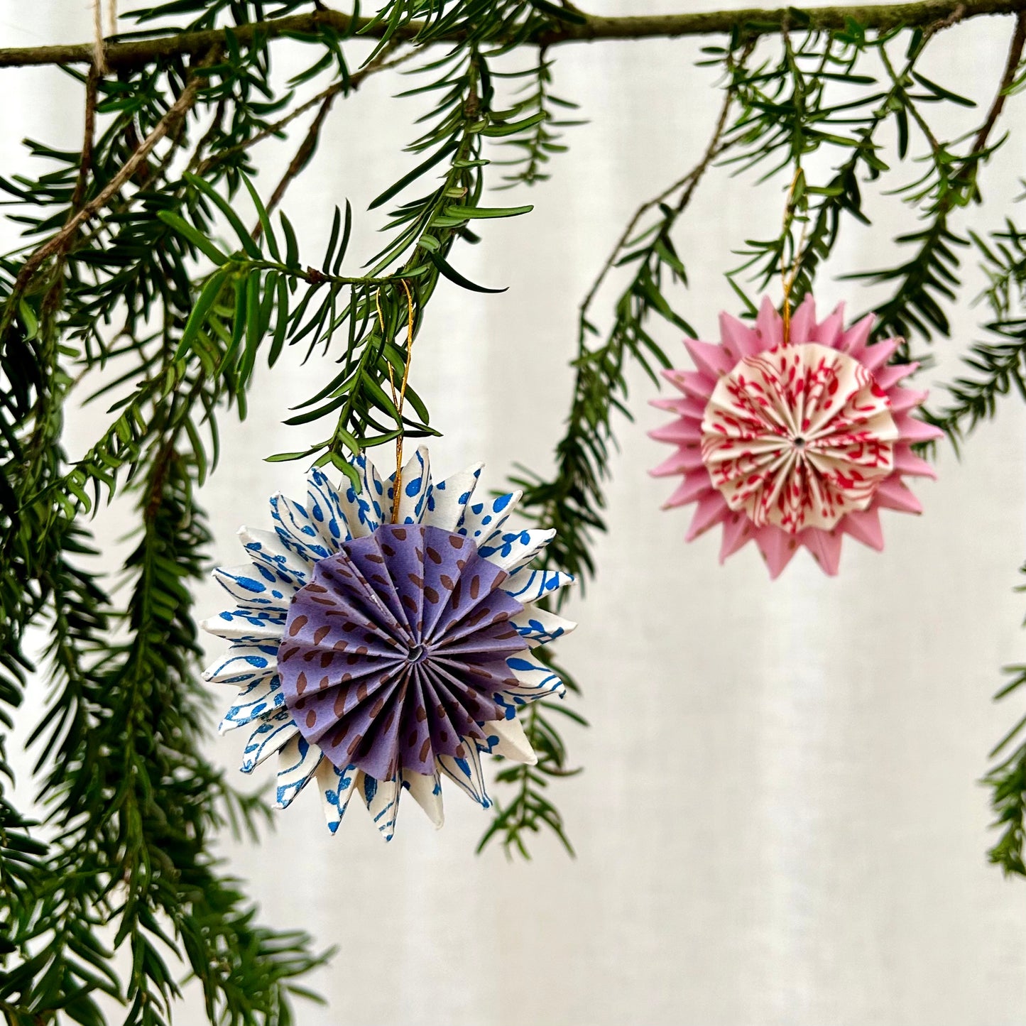 Double Star Paper Ornament Set