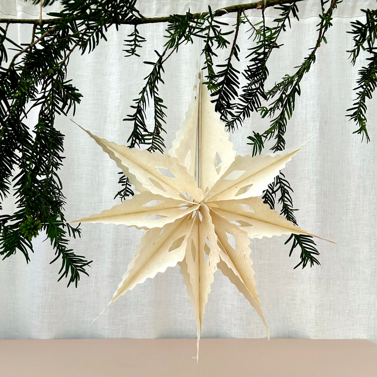 Paper Hanging Star - Medium Antique White
