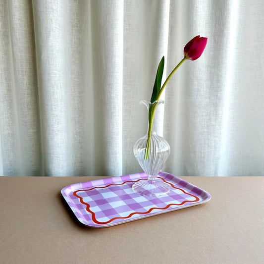 Lilac Gingham Tray