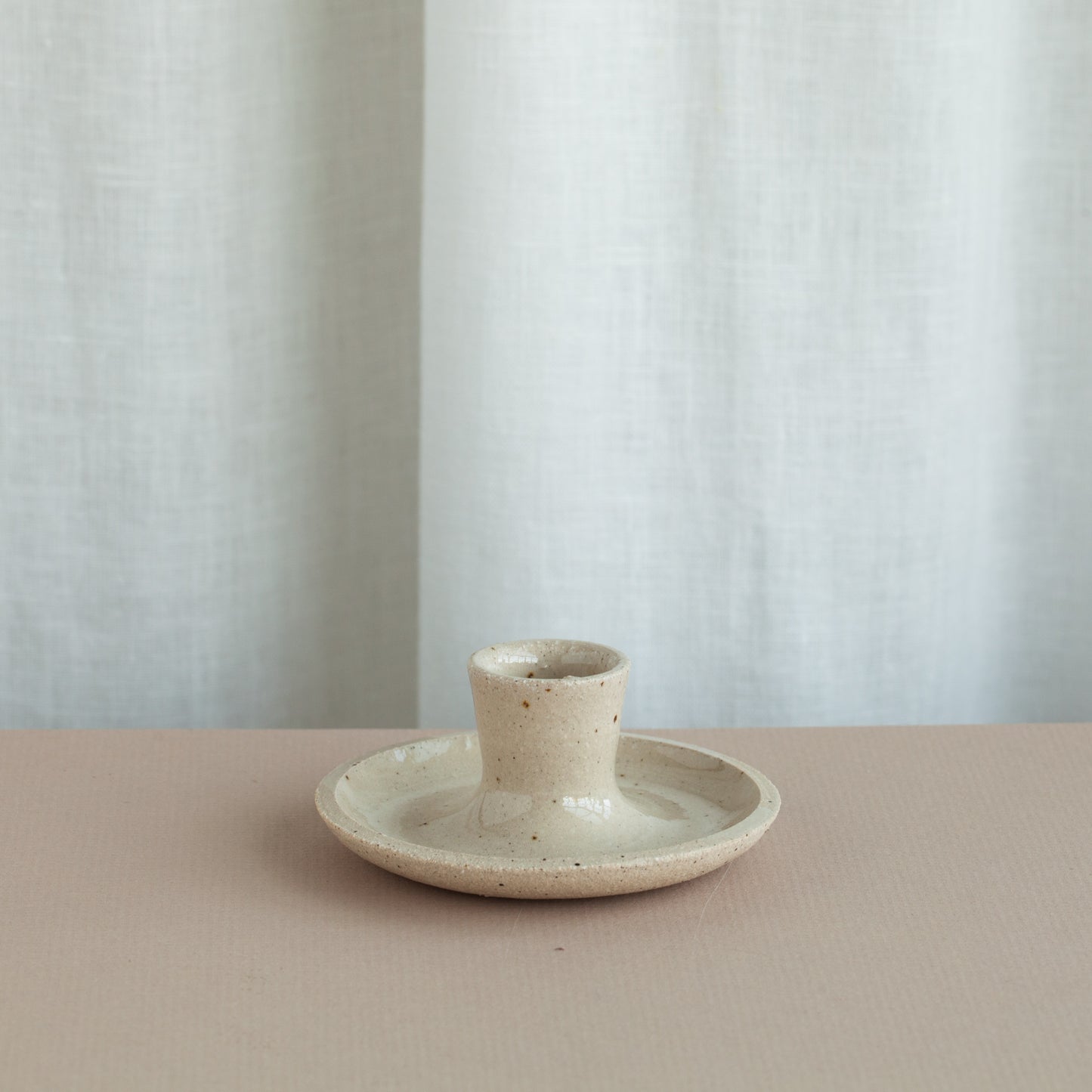 Speckled Stoneware Dining Candle Holder