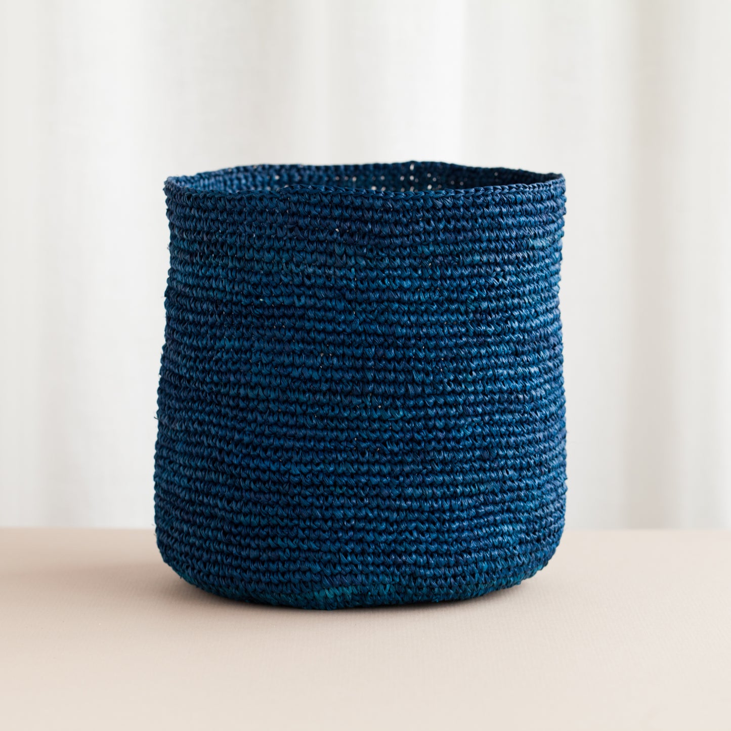 Raffia Basket Medium Blue