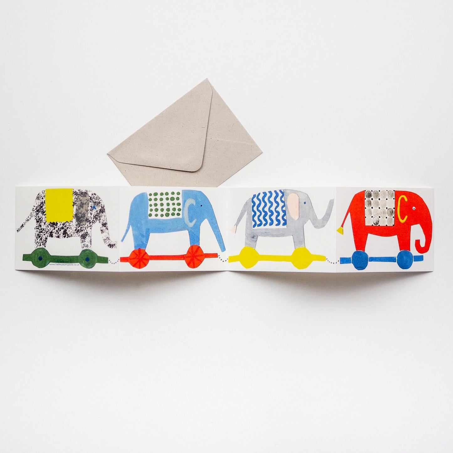 Elephants concertina card