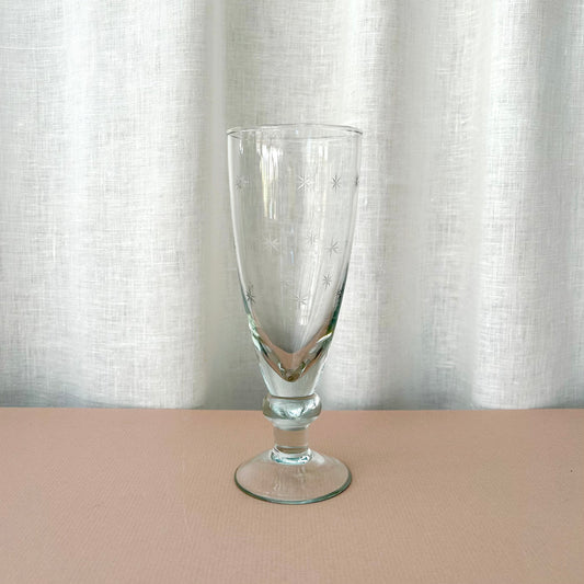 Tall Champagne/Cocktail Glass - Etched Stars