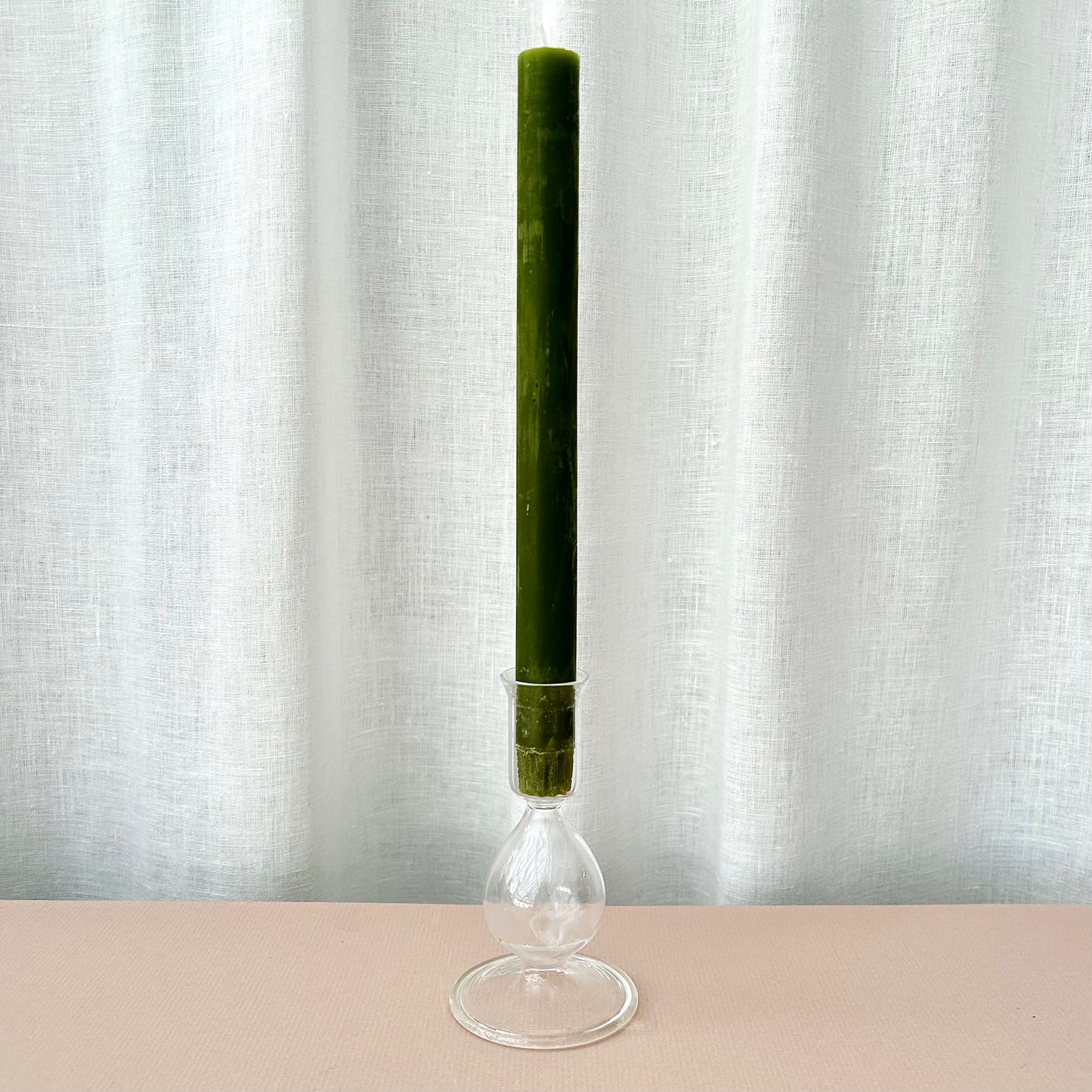 Ingrid Clear Handblown Glass Candlestick