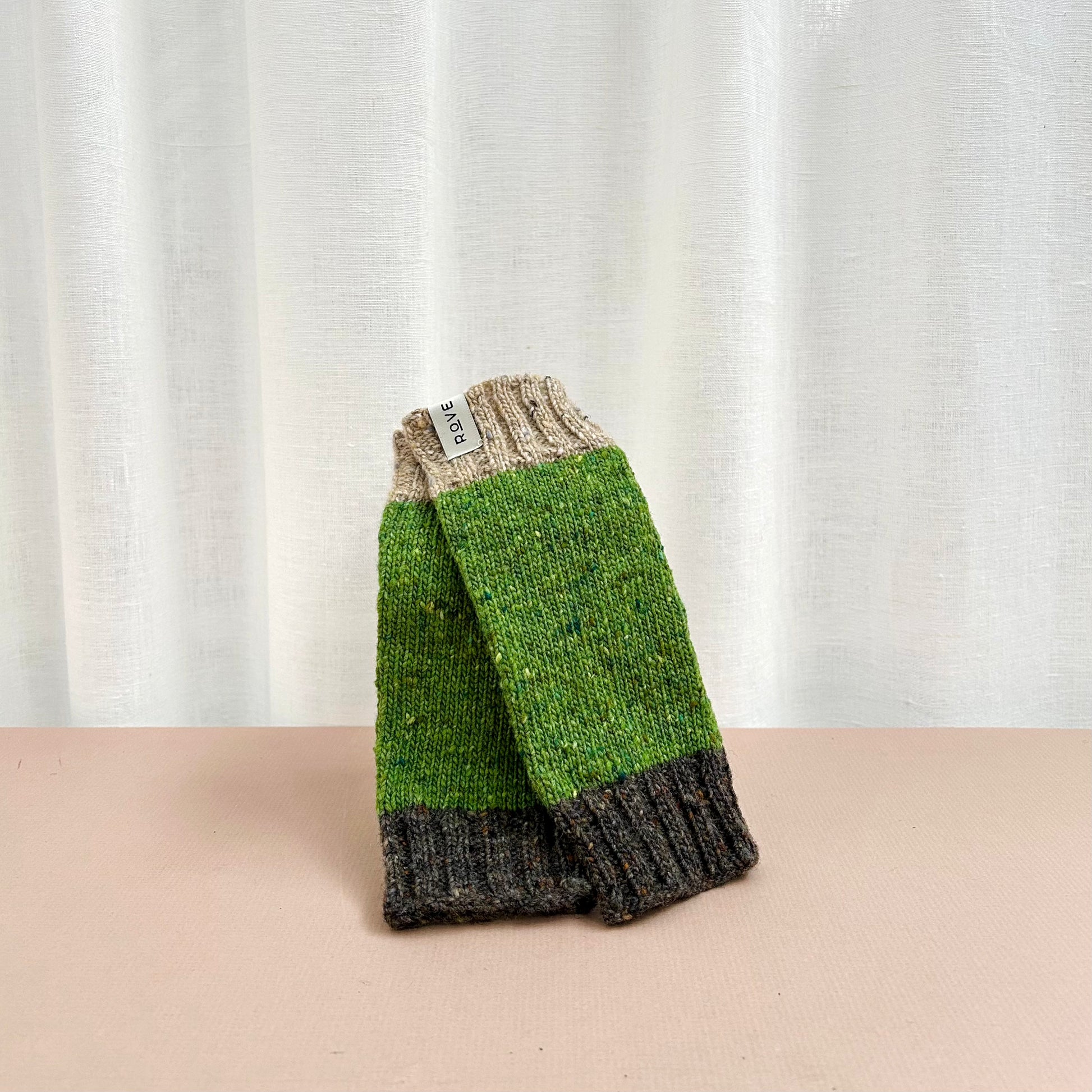 Donegal Wool Wrist Warmers Leaf Water Lane