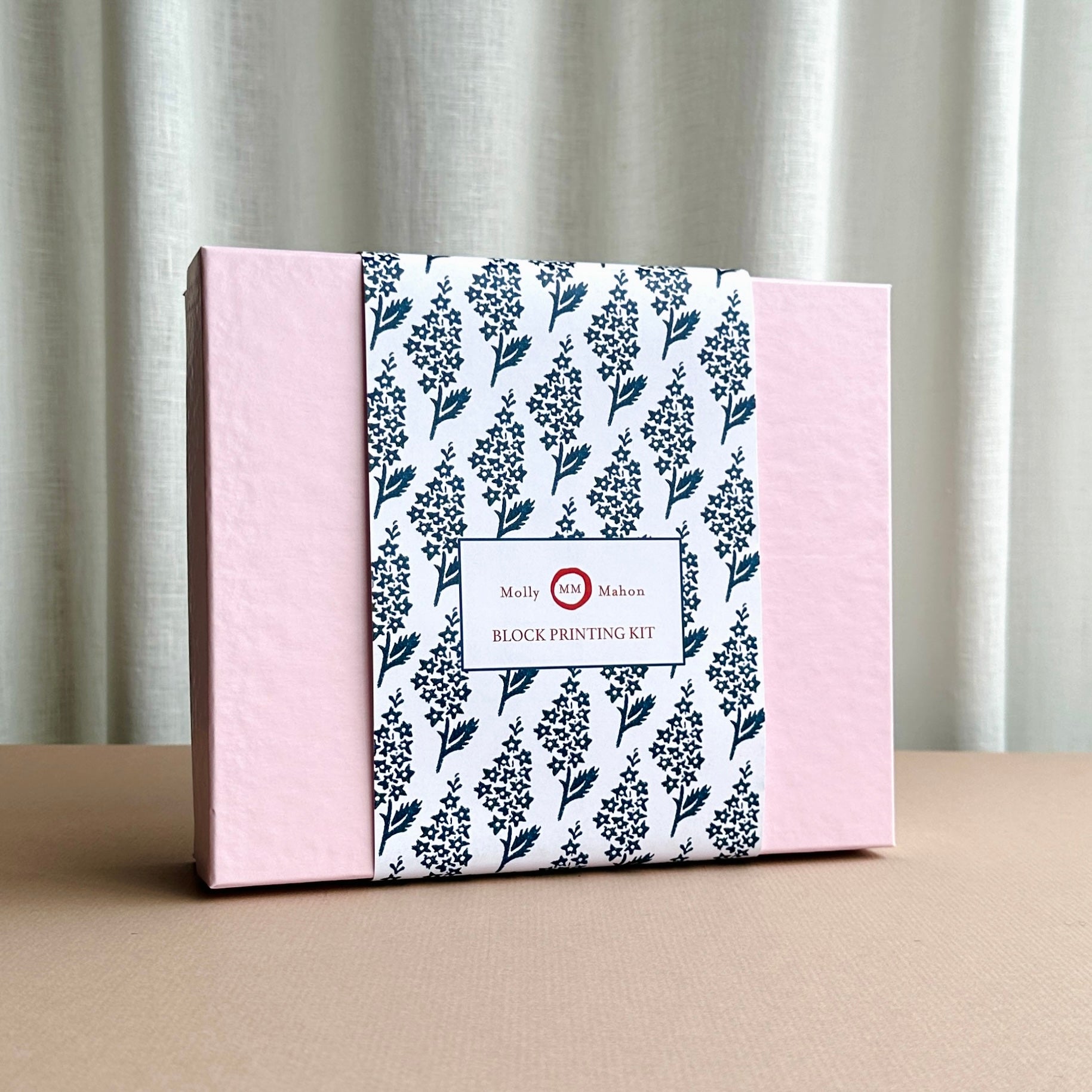 Block Printing Kit Napkins Blue Delphinium Water Lane Block printing kit napkins blue delphinium water lane