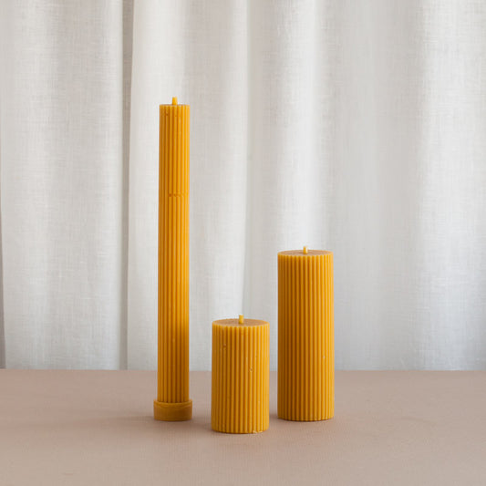 Cylinders Beeswax Candle Set