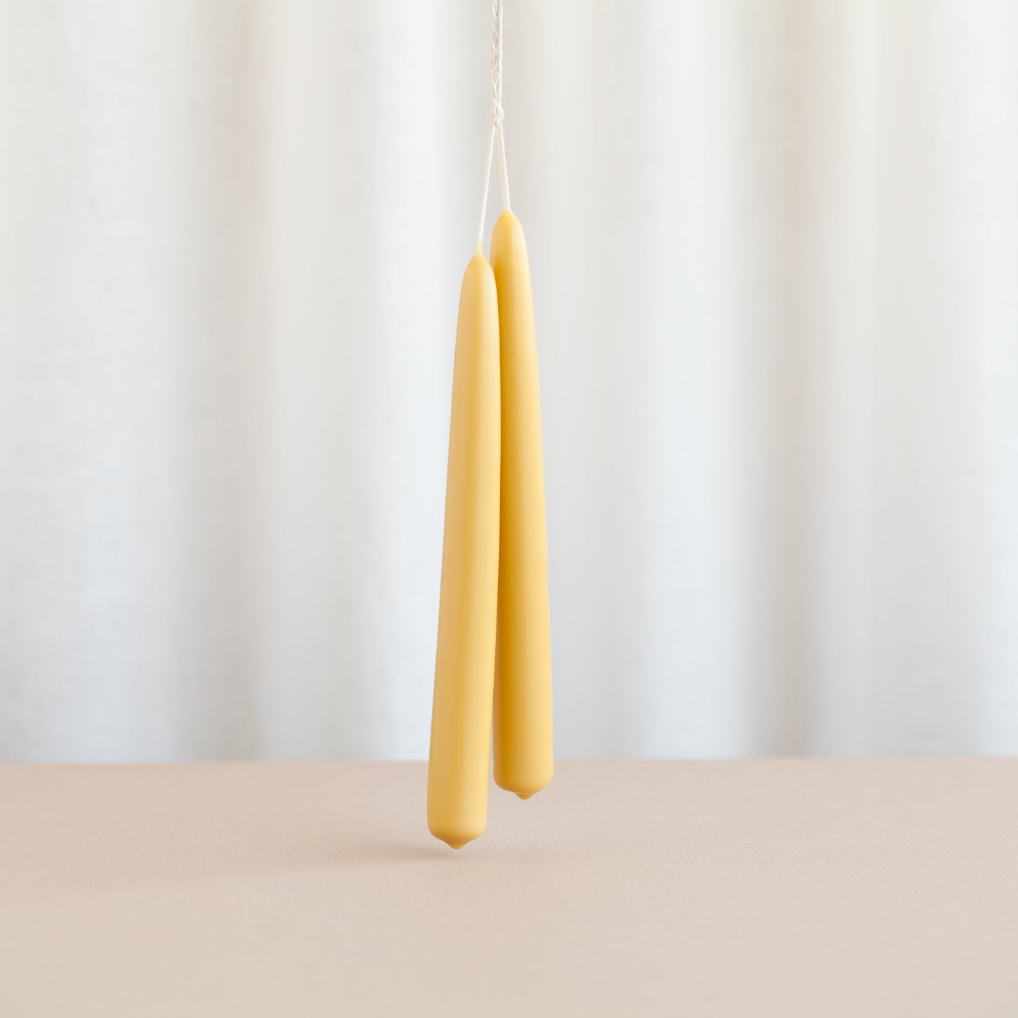 Hand-dipped Beeswax Dining Candles Natural